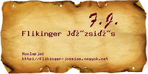 Flikinger Józsiás névjegykártya